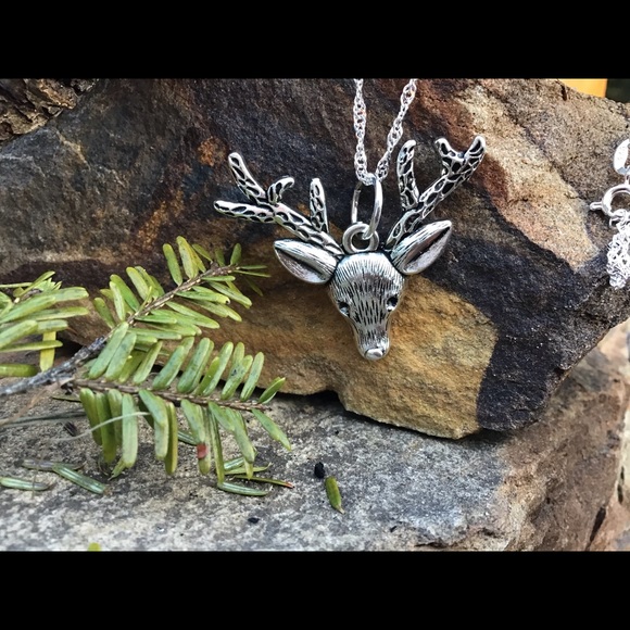 Christmas reindeer deer silver 925 necklace 20” or stainless steel - Picture 6 of 14